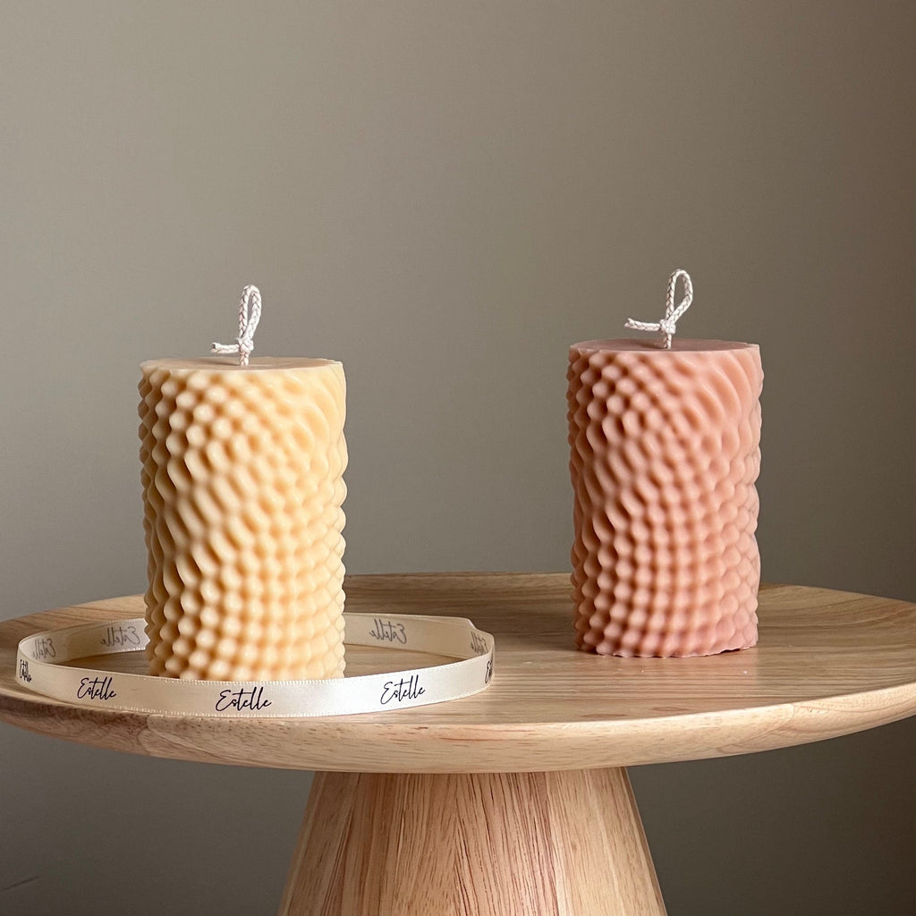 Chandelier pilier en cire de soya géométrique : décor minimaliste pour la maison