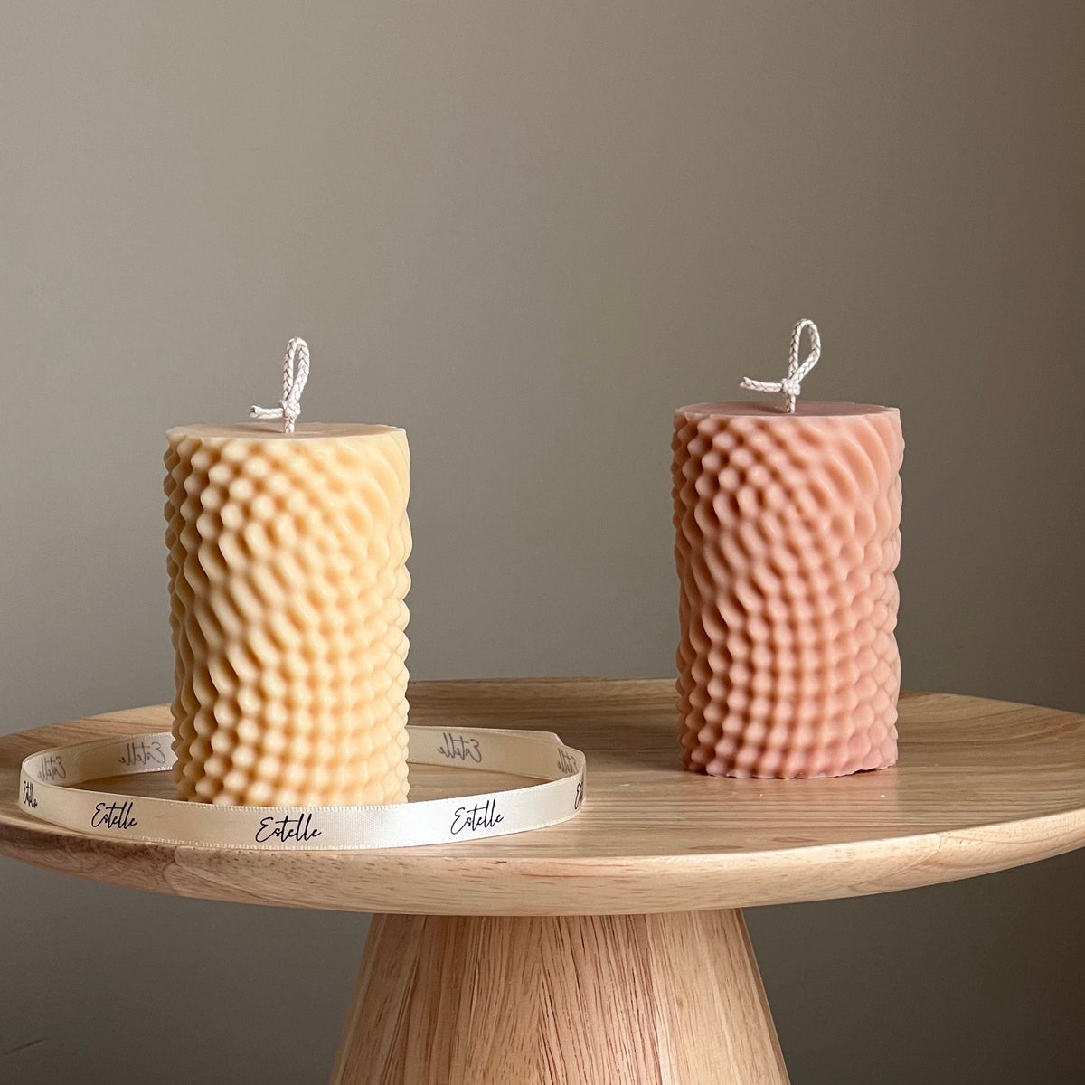 Chandelier pilier en cire de soya géométrique : décor minimaliste pour la maison