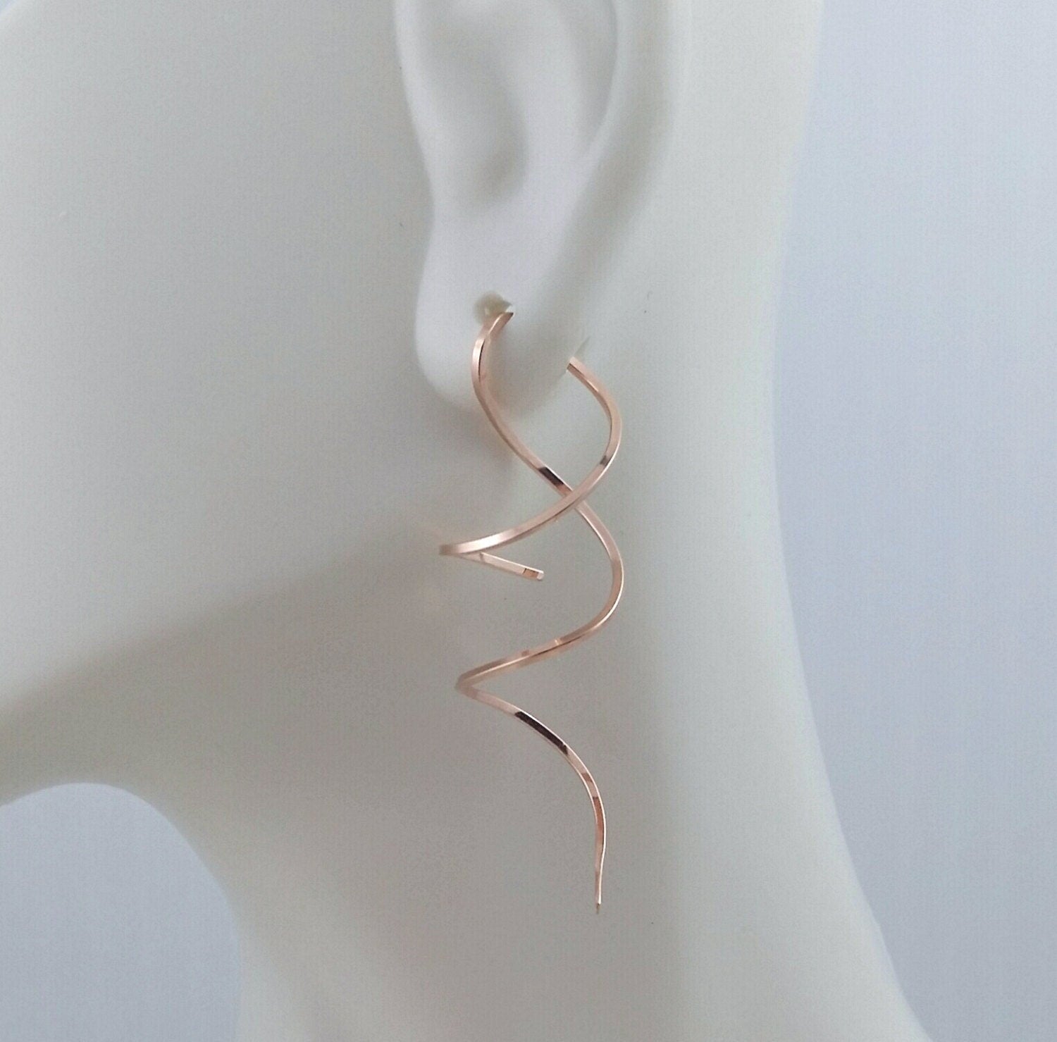 14k Gold Filled Spiral Earrings: Modern Geometric Dangle