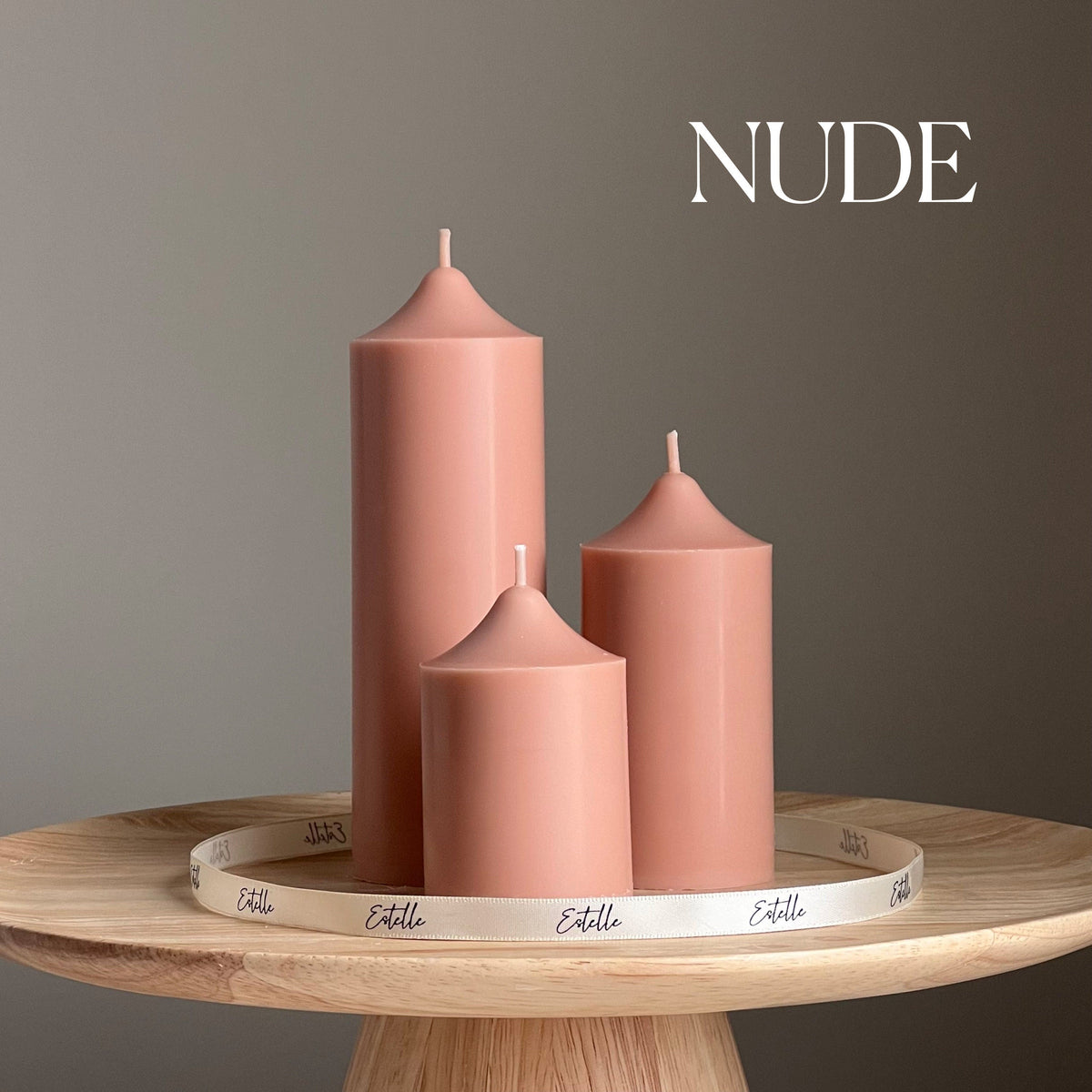 Bougie pilier en cire de soja faite main : bougie décorative sans parfum