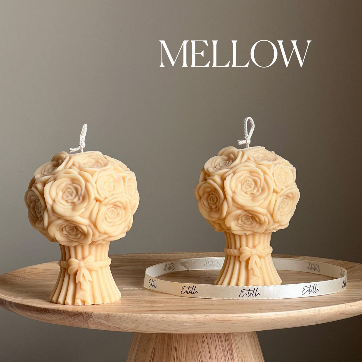 Bougie sculpturale bouquet de fleurs | Pilier en cire de soya