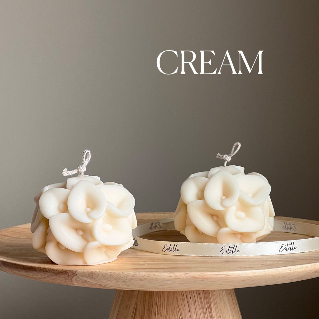 Calla Lily Soy Wax Candle Ball | Handmade Home Decor