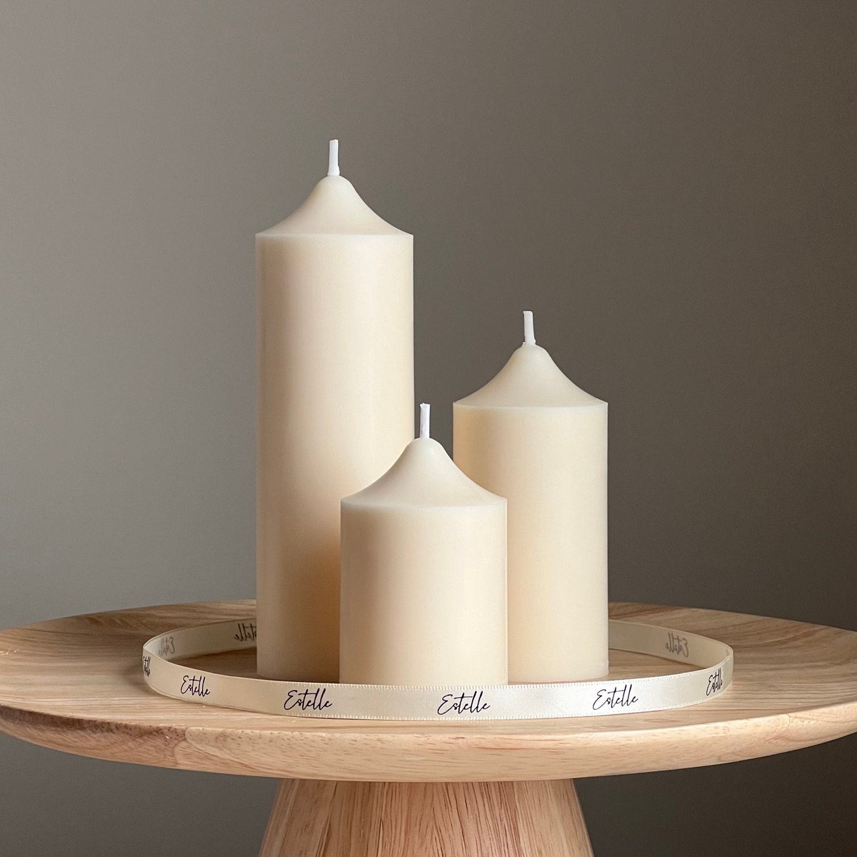 Bougie pilier en cire de soja faite main : bougie décorative sans parfum