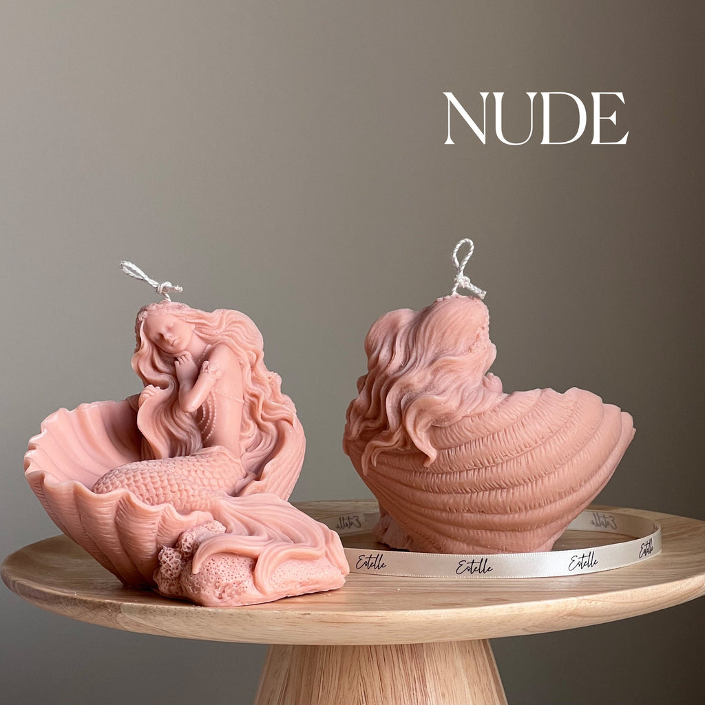 Chandelle en cire de soya sirène : chandelle sculpturale statue de femme