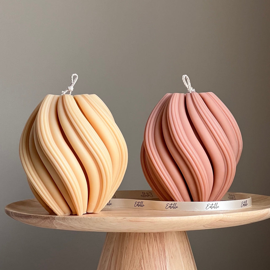 Large Swirl Soy Wax Candle | Home Decor