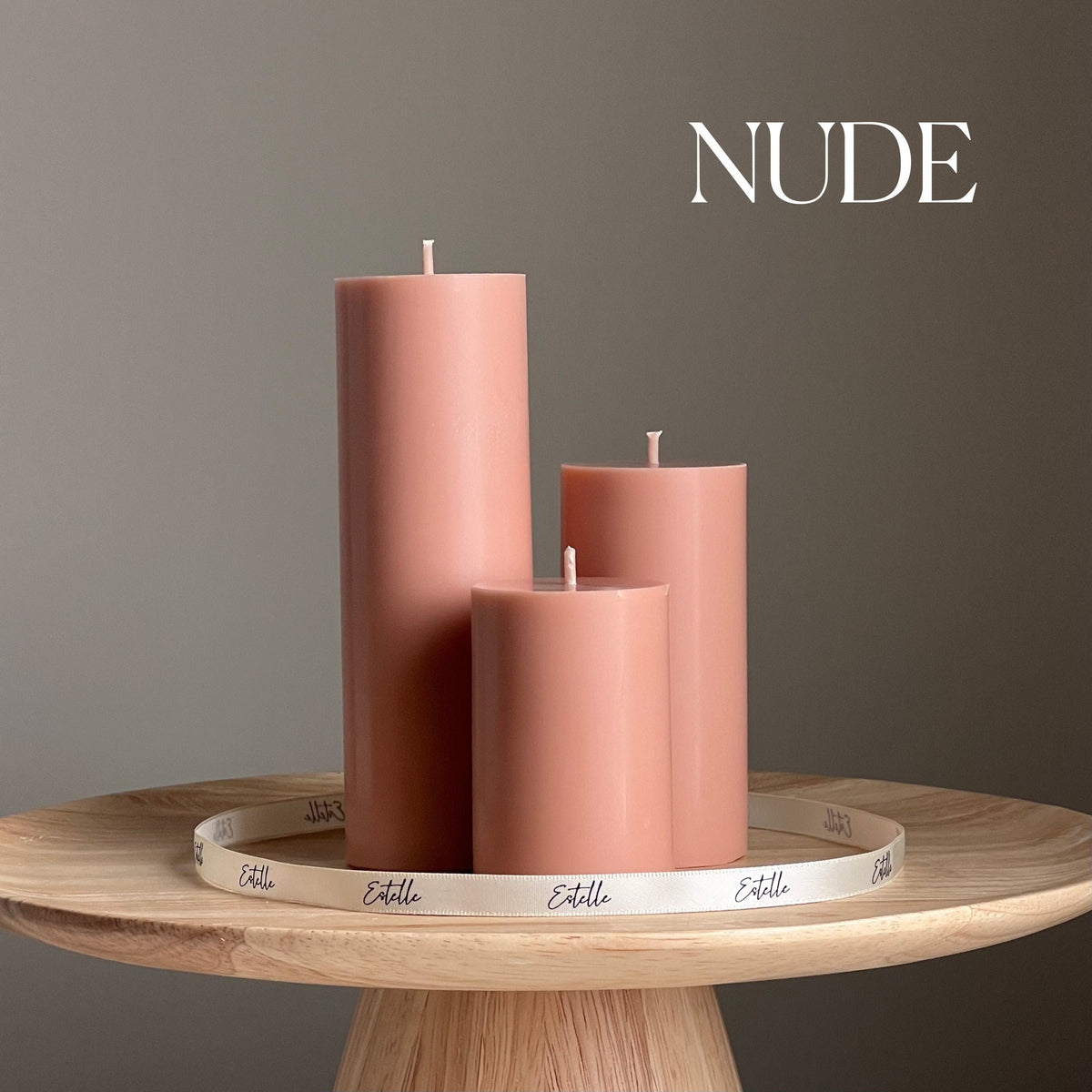 Bougie pilier en cire de soja faite main | Sans parfum, décor pour la maison