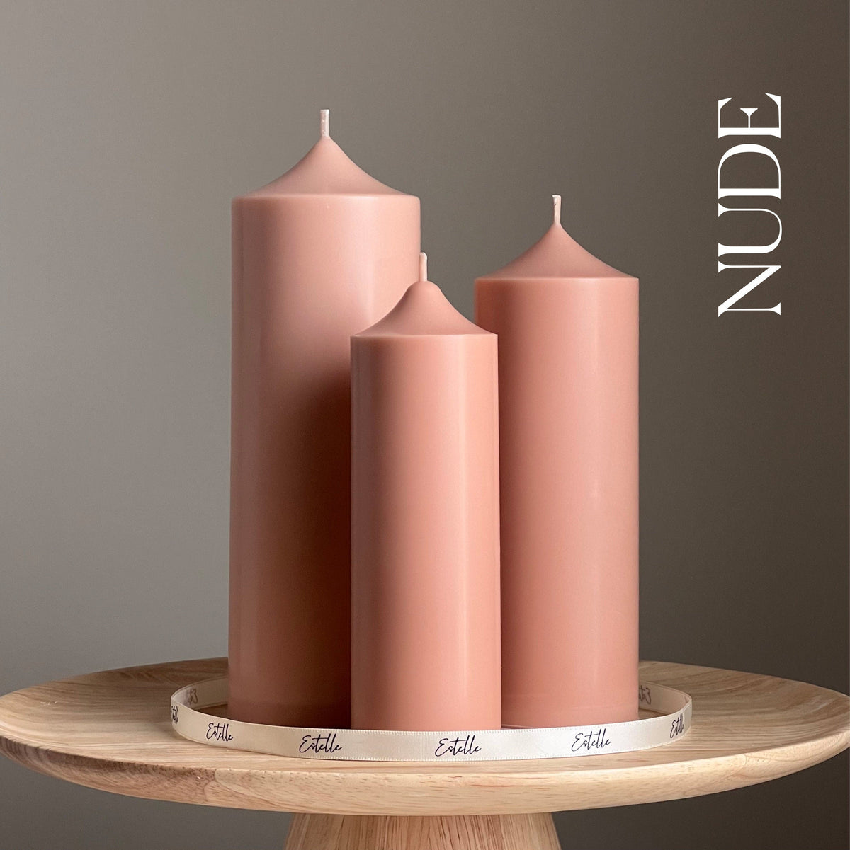 Bougie pilier en cire de soja faite main : bougie décorative sans parfum