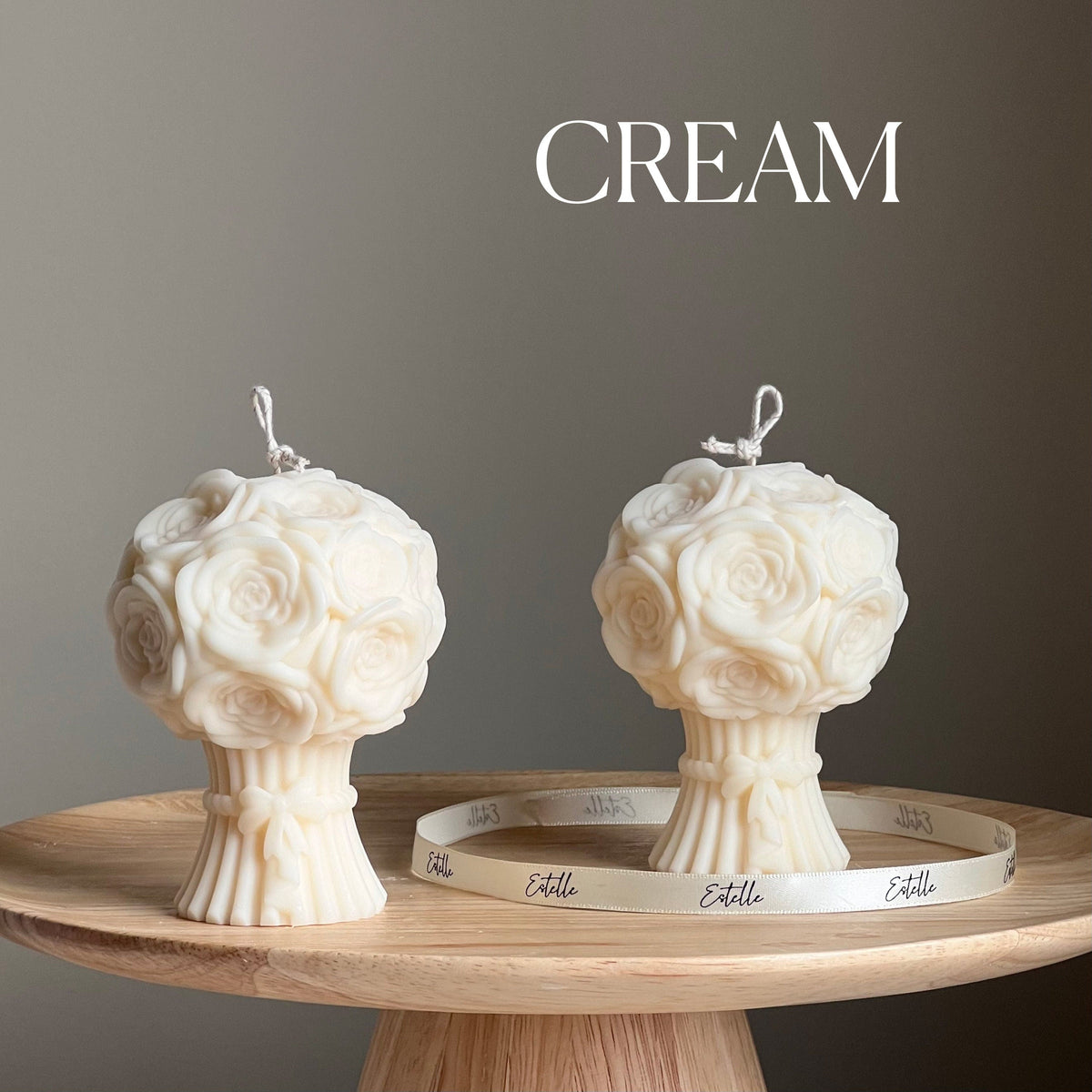Bougie sculpturale bouquet de fleurs | Pilier en cire de soya