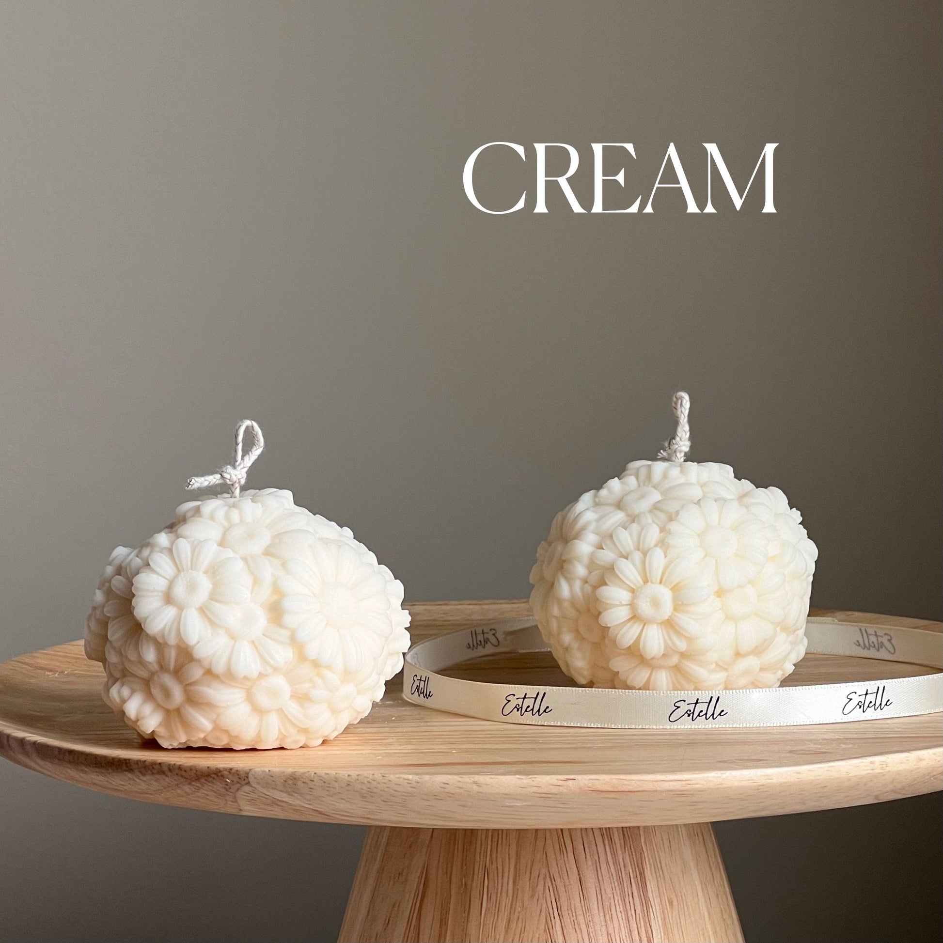 Handmade Soy Wax Gerbera Daisy Ball Candle: Decorative Candle