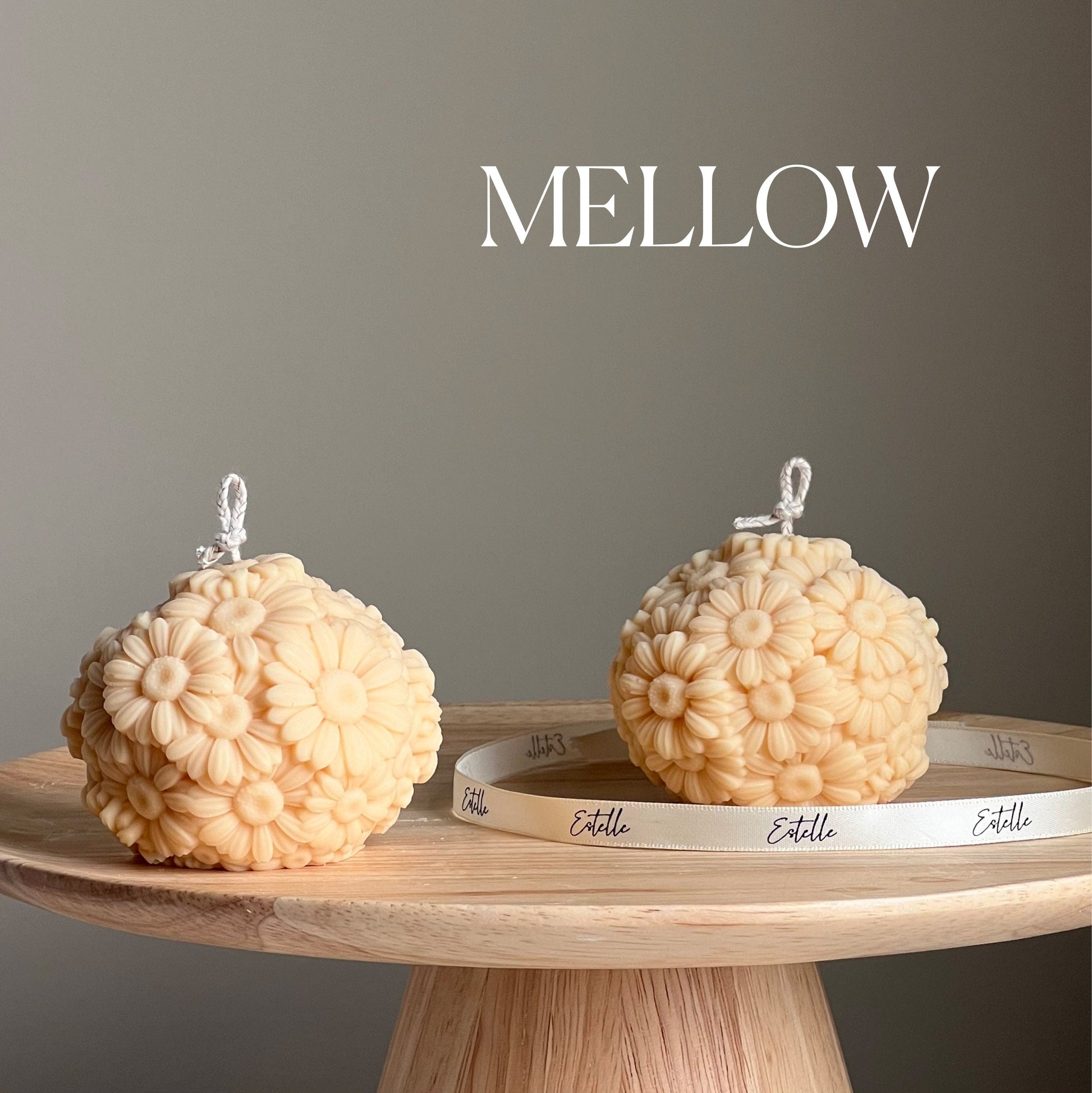 Handmade Soy Wax Gerbera Daisy Ball Candle: Decorative Candle