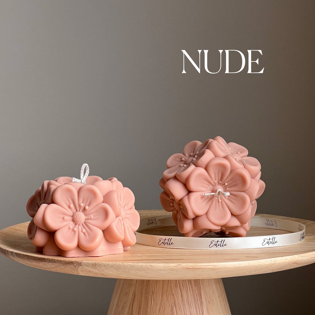 Handmade Sakura Flower Ball Candle: Vegan Soy Decor