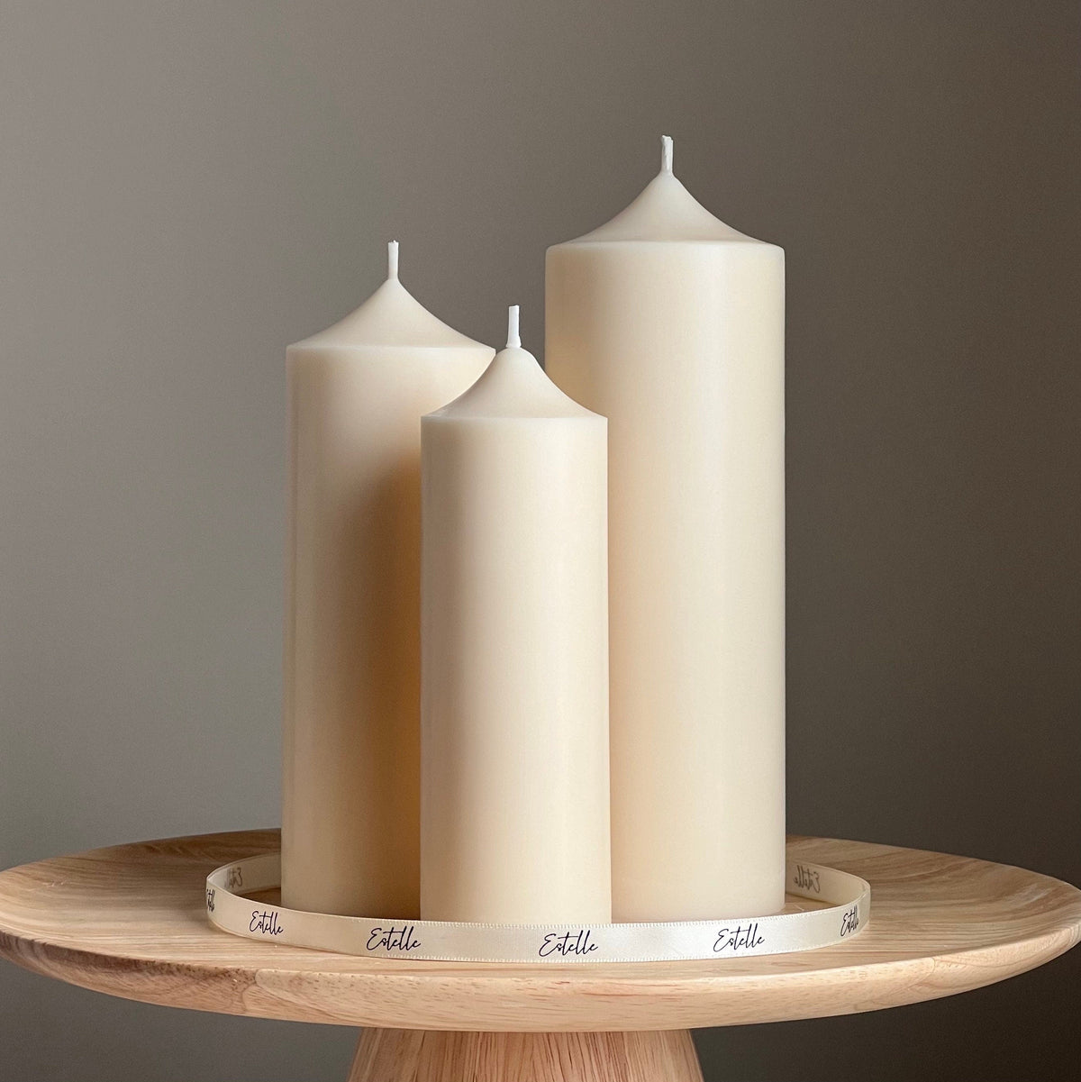 Bougie pilier en cire de soja faite main : bougie décorative sans parfum