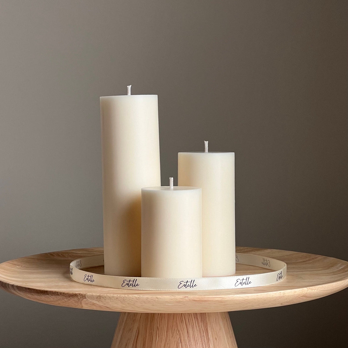 Bougie pilier en cire de soja faite main | Sans parfum, décor pour la maison
