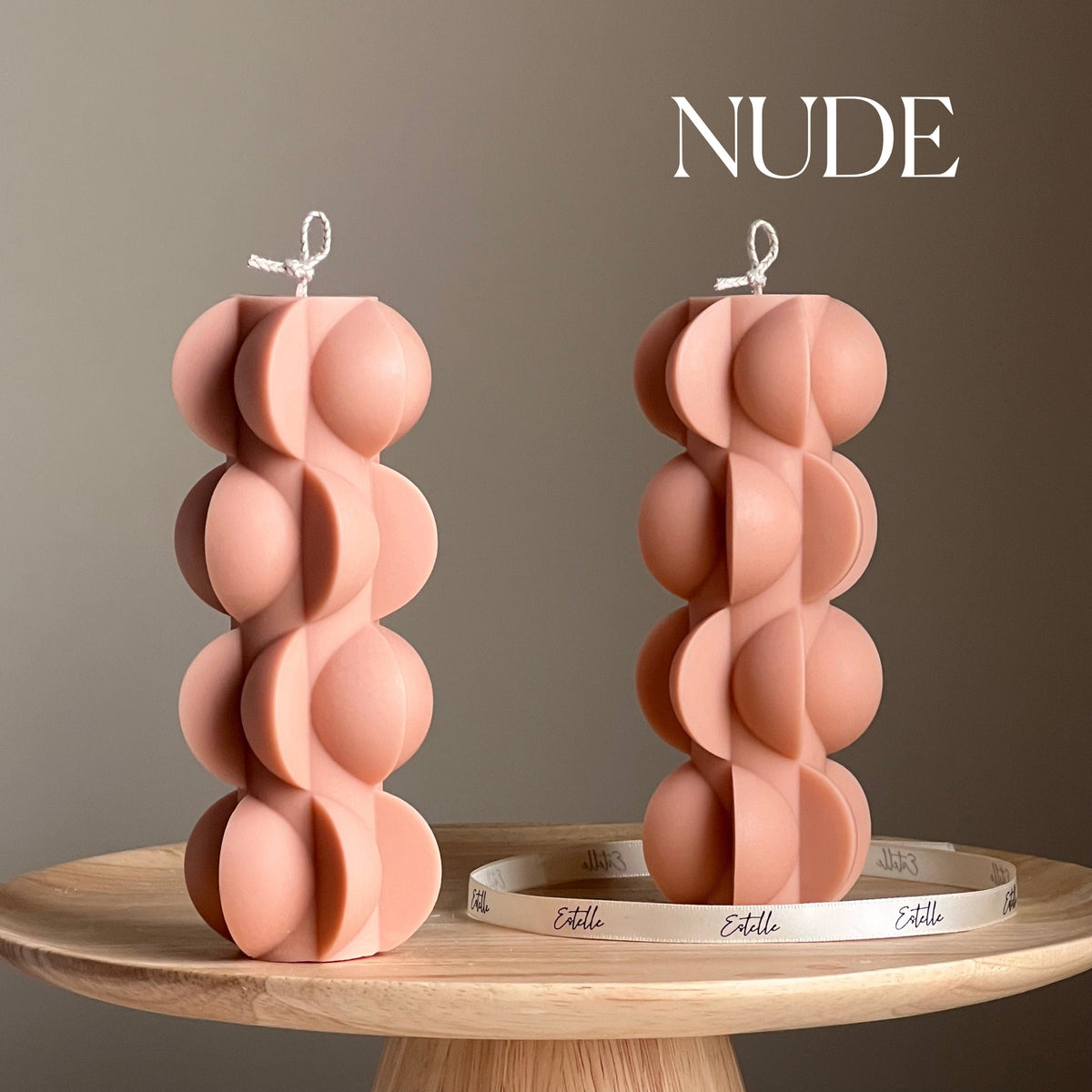 Geometric Soy Pillar Candle: Sculptural Home Decor