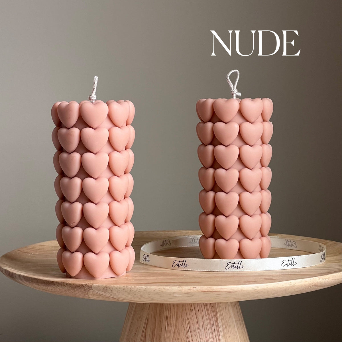 Bougie pilier Cœur en soja | Décor sculptural pour la maison