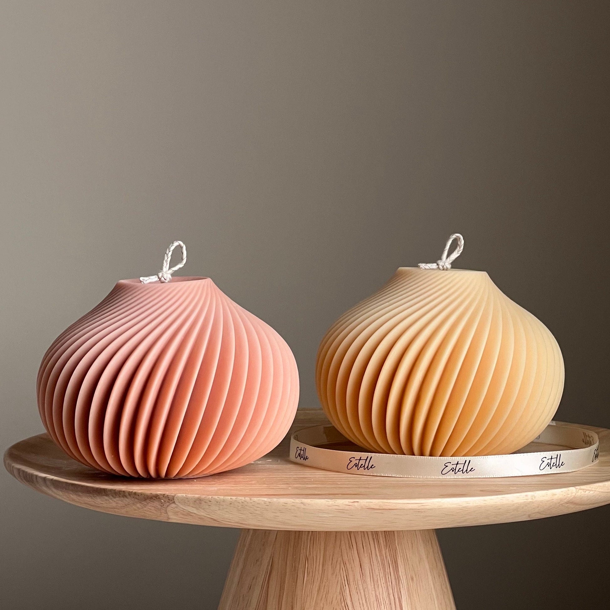 Handmade Spiral Soy Wax Candle: Minimalist Home Decor