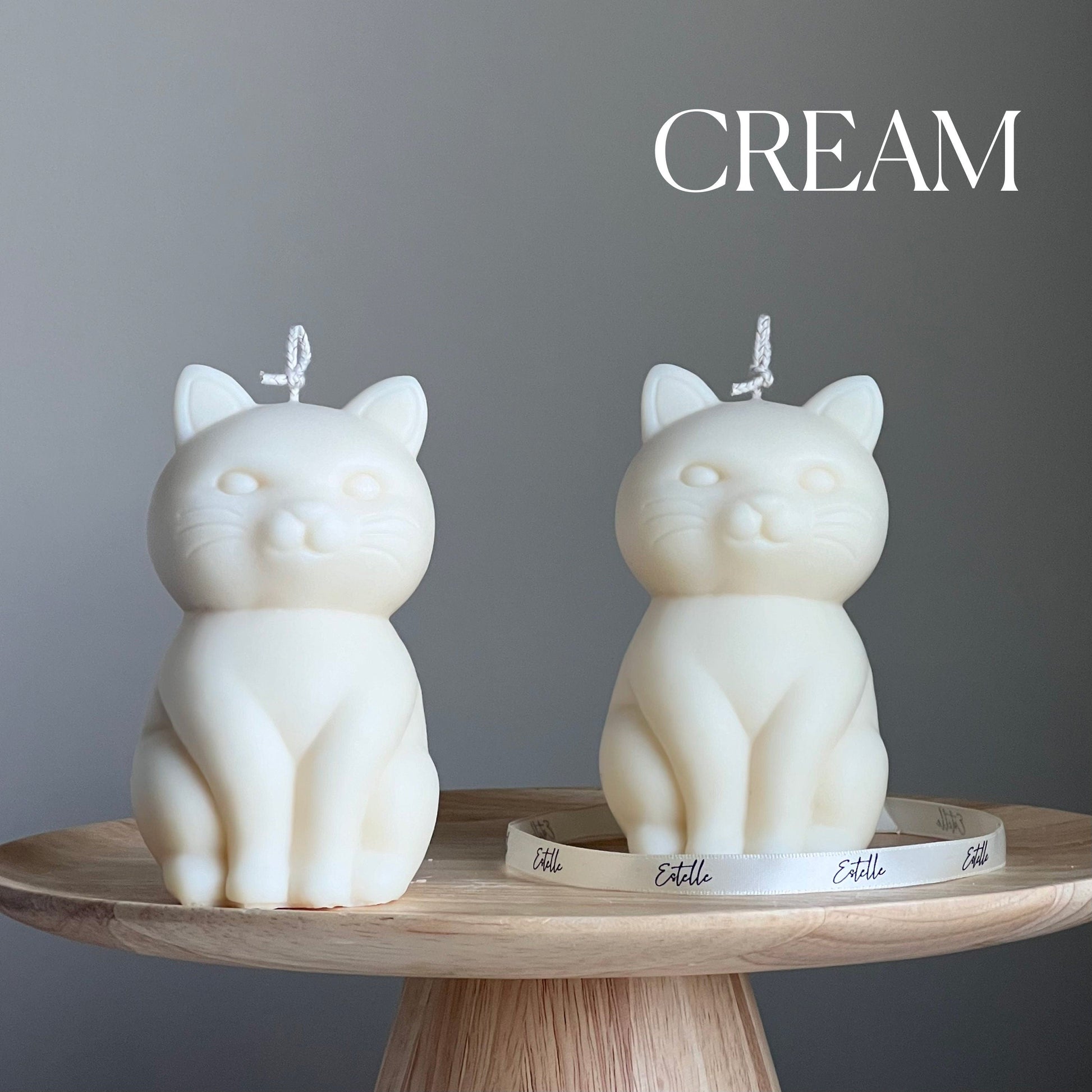 Handmade Soy Wax Cat Candle: Sculptural Home Decor Gift