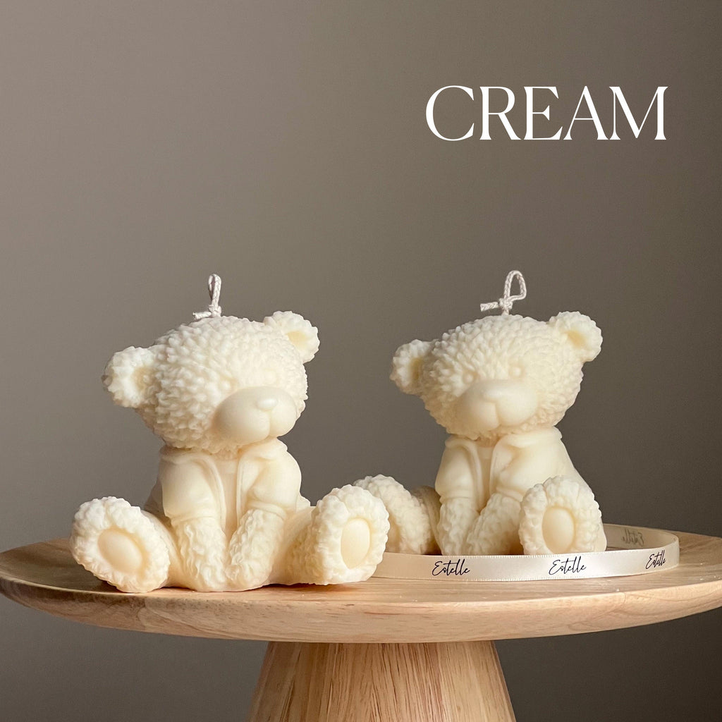 Chandelle ourson en peluche en cire de soya faite à la main : cadeau de décor pour chambre de bébé