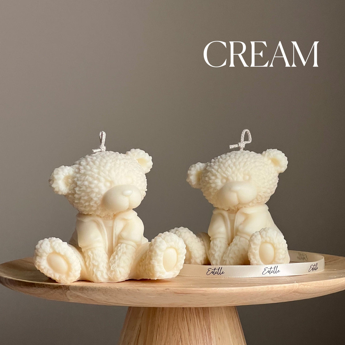 Chandelle ourson en peluche en cire de soya faite à la main : cadeau de décor pour chambre de bébé