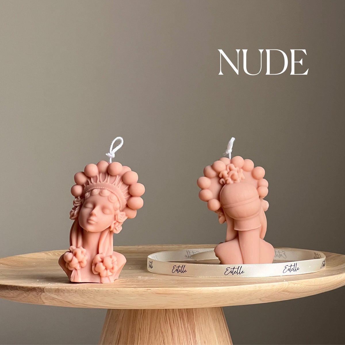 Bougie buste de femme en cire de soya faite à la main | Décoration pour la maison