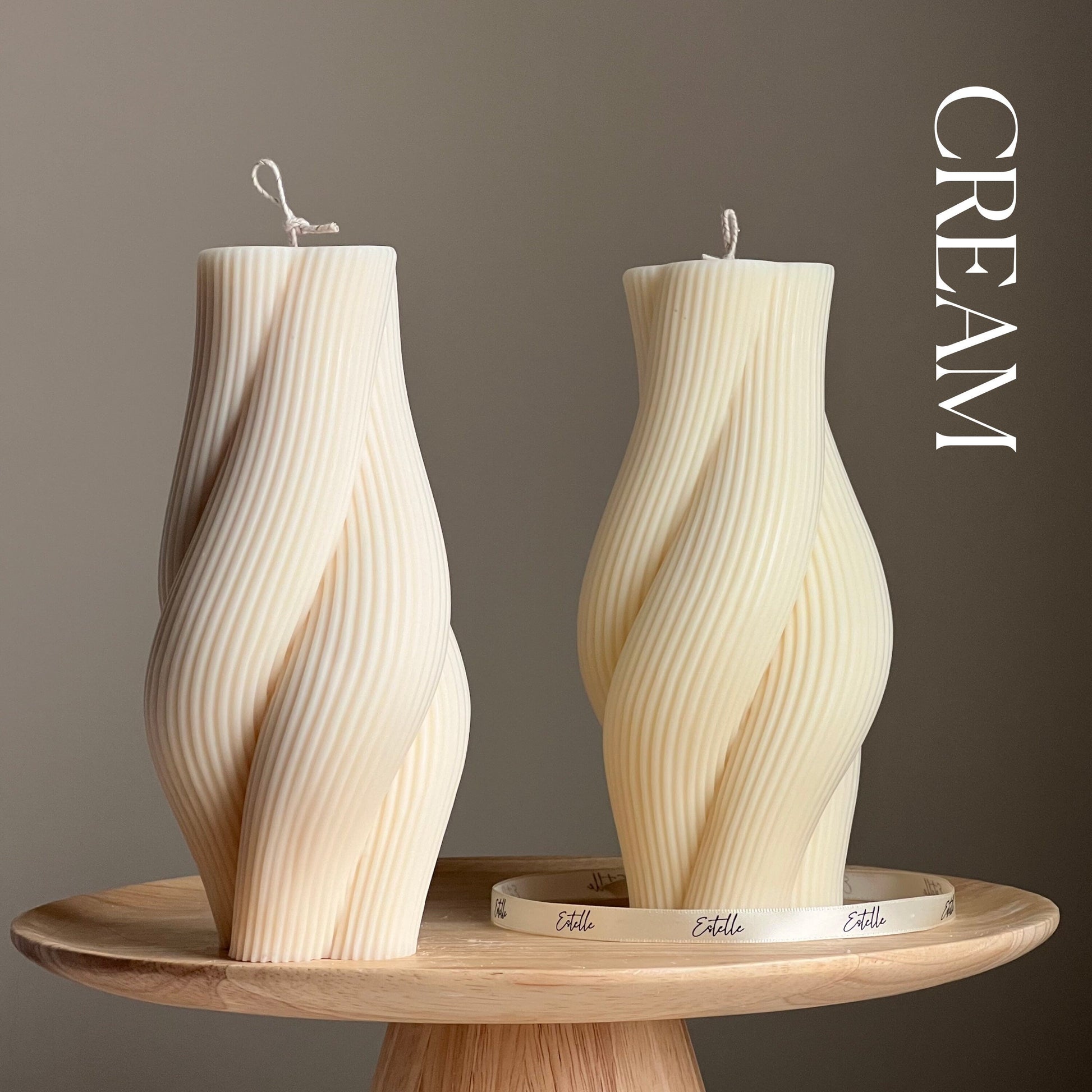 Twisted Rope Soy Pillar Candle: Sculptural Home Decor