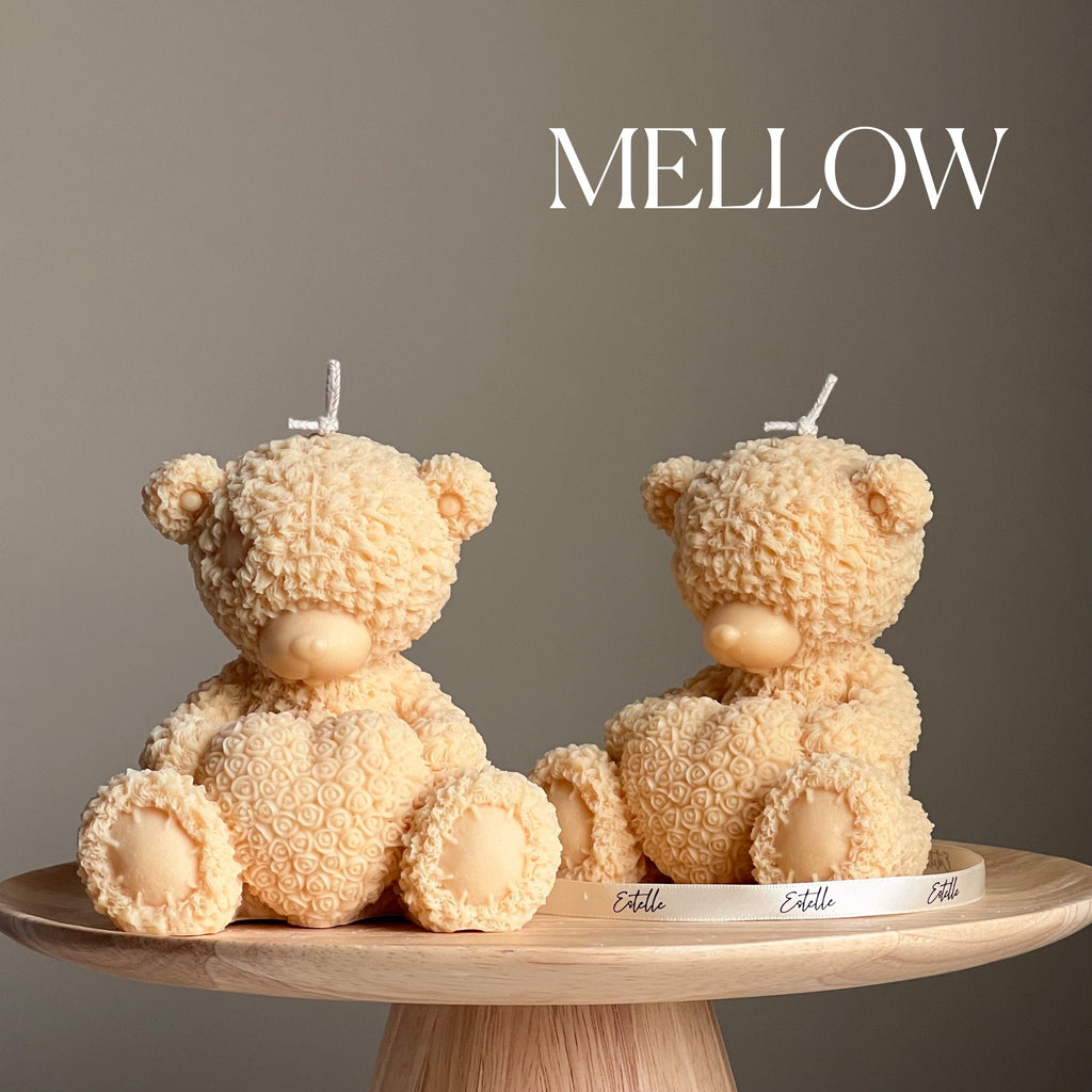 Chandelle ourson en peluche en cire de soya faite à la main : cadeau de décor pour chambre de bébé