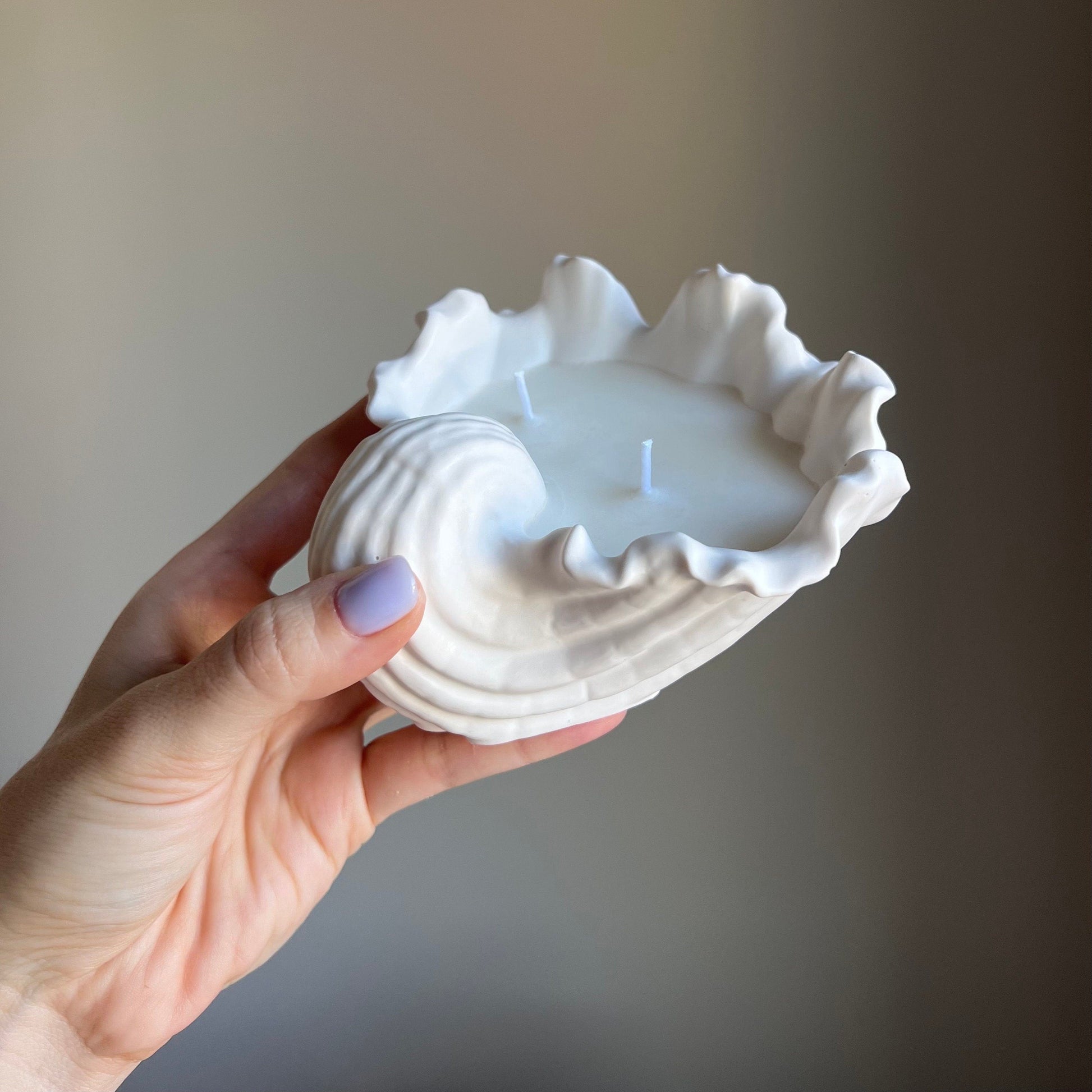 Conch Shell Soy Wax Candle | Jesmonite Vessel, Handmade