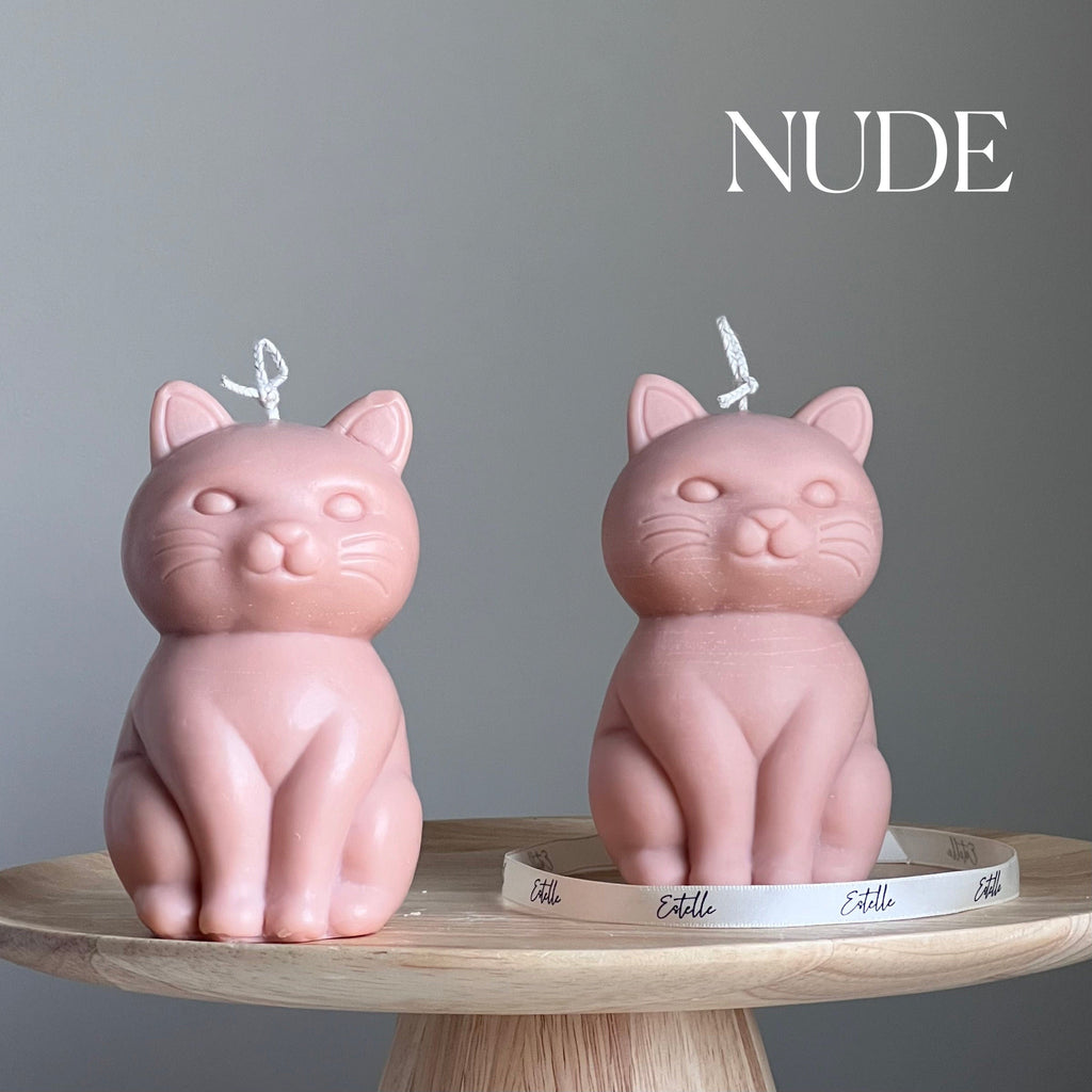 Handmade Soy Wax Cat Candle: Sculptural Home Decor Gift