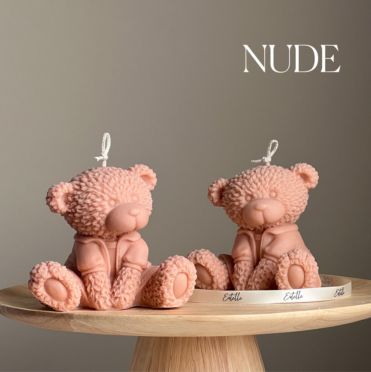 Chandelle ourson en peluche en cire de soya faite à la main : cadeau de décor pour chambre de bébé