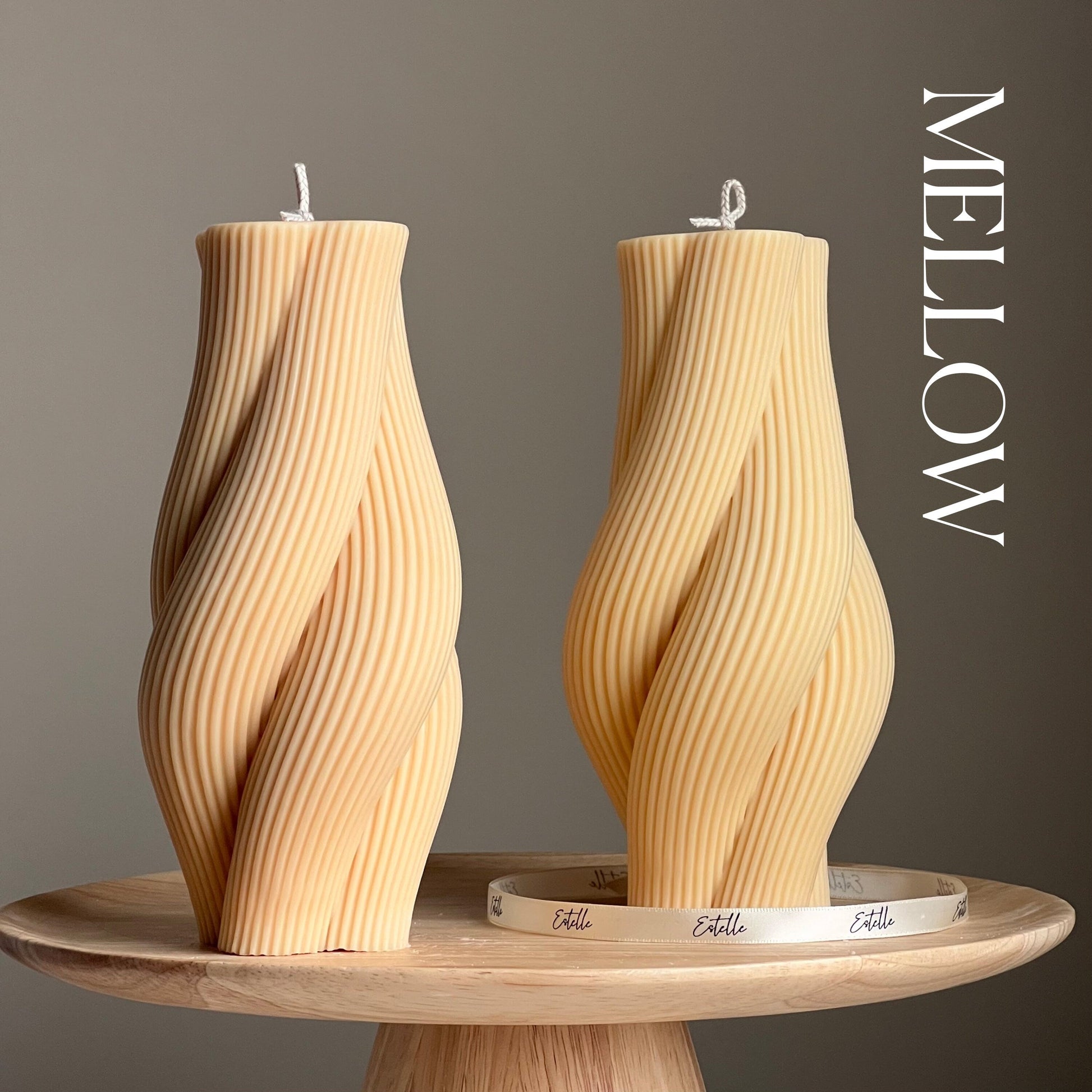 Twisted Rope Soy Pillar Candle: Sculptural Home Decor
