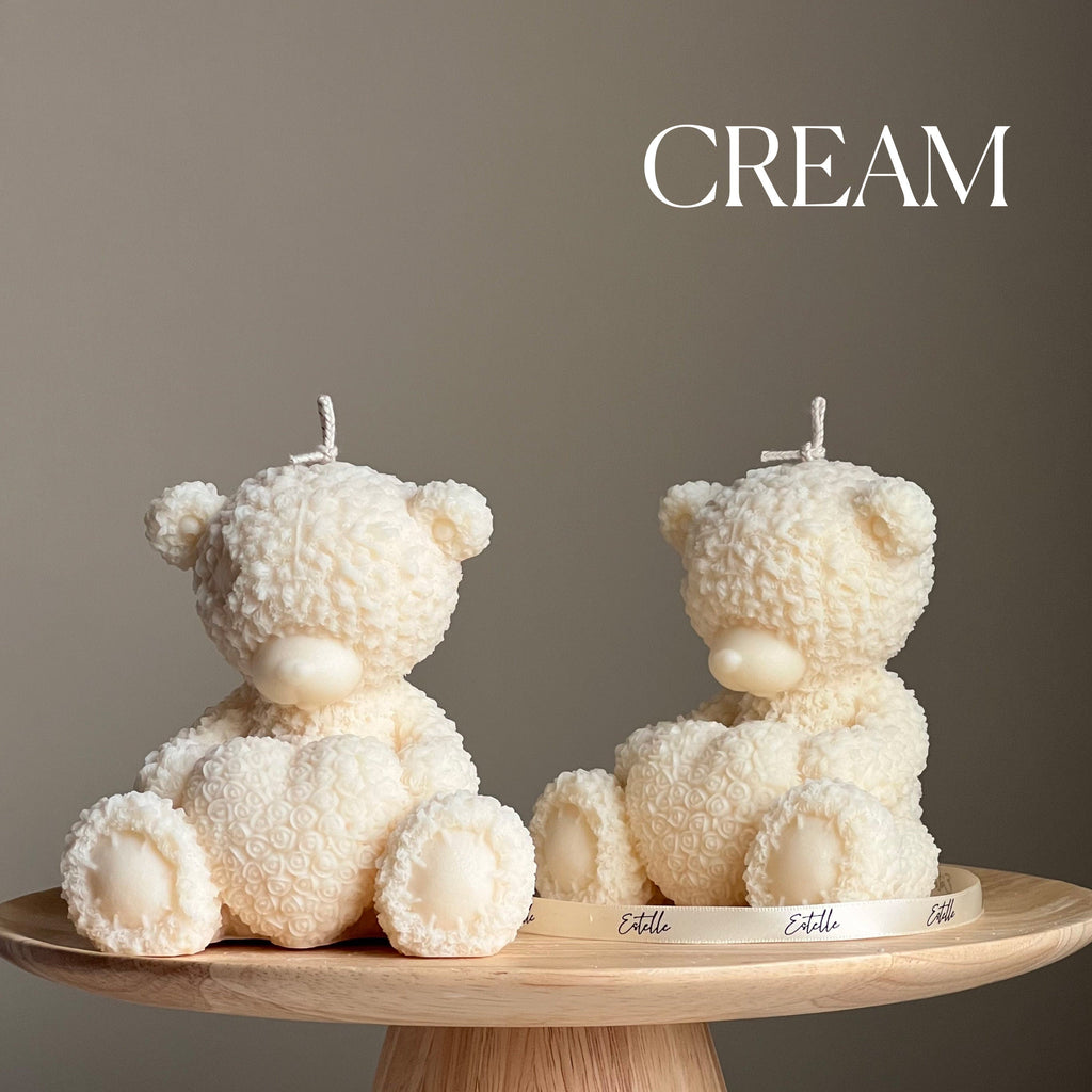 Chandelle ourson en peluche en cire de soya faite à la main : cadeau de décor pour chambre de bébé