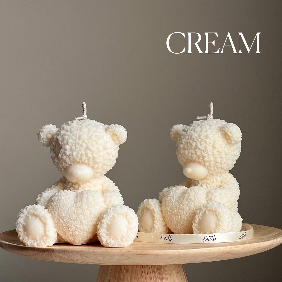 Chandelle ourson en peluche en cire de soya faite à la main : cadeau de décor pour chambre de bébé