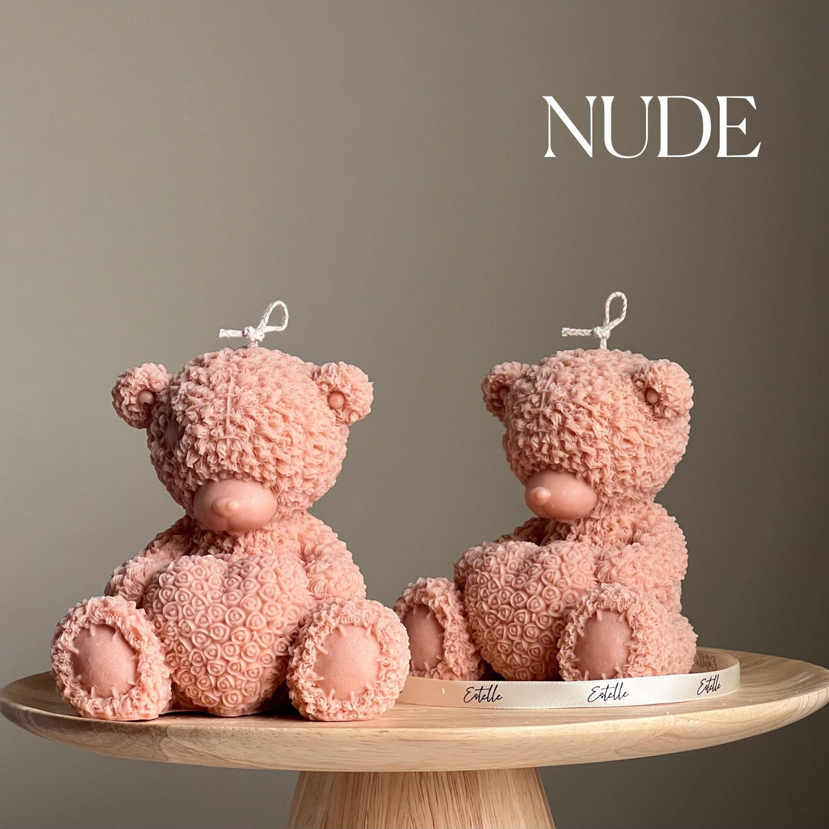 Chandelle ourson en peluche en cire de soya faite à la main : cadeau de décor pour chambre de bébé