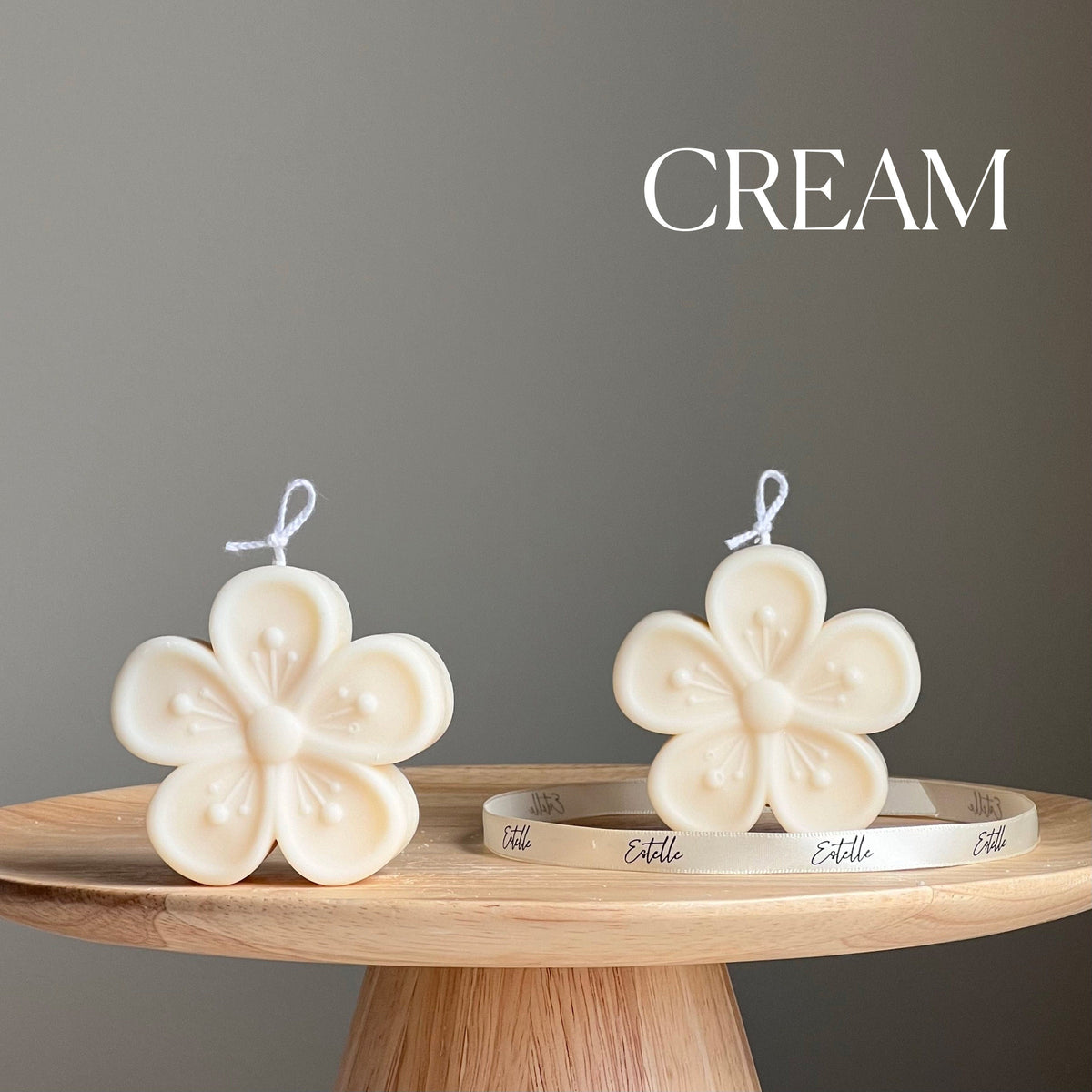 Bougie fleur en cire de soya : bougie fleur sculpturale