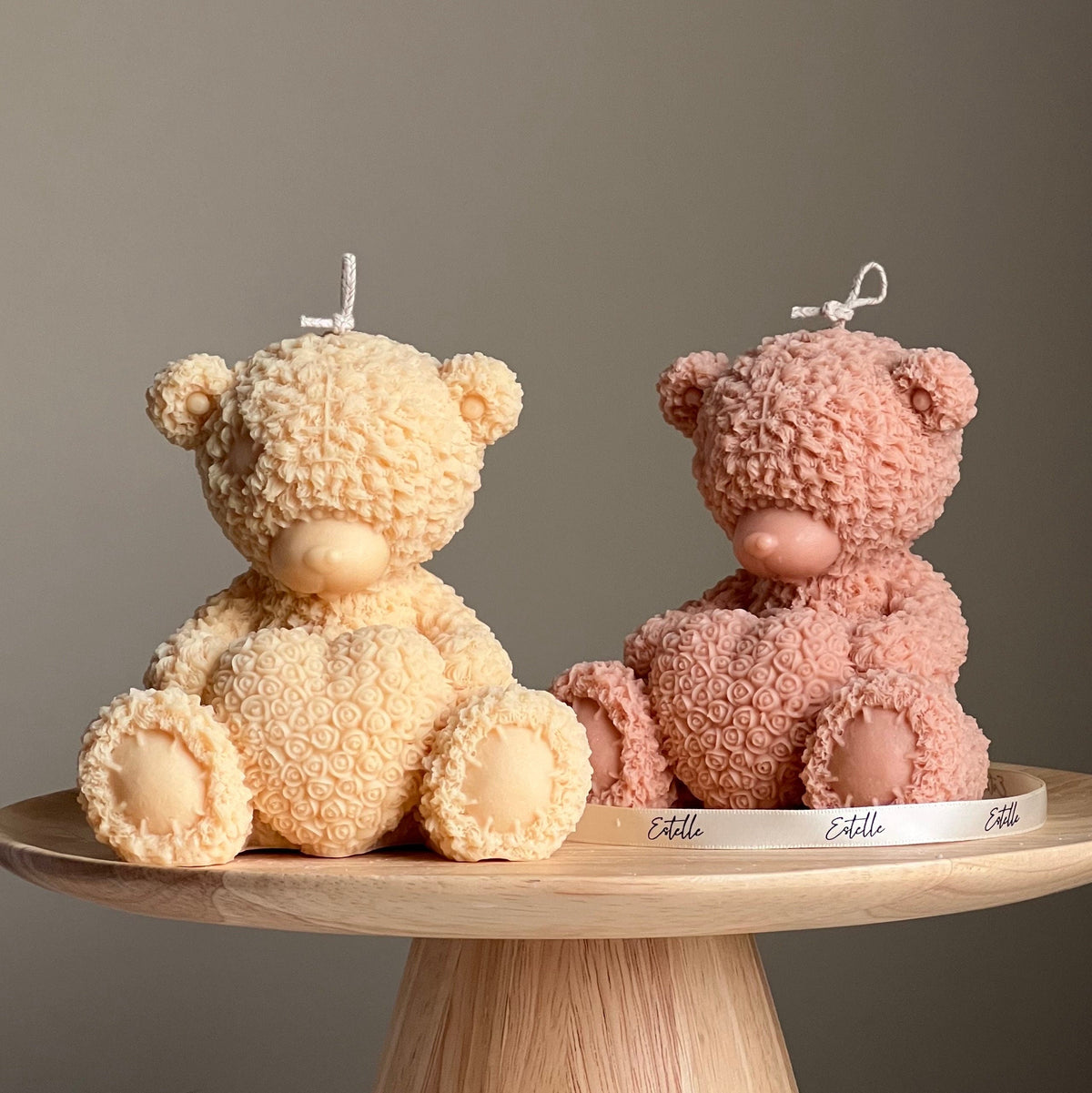 Chandelle ourson en peluche en cire de soya faite à la main : cadeau de décor pour chambre de bébé