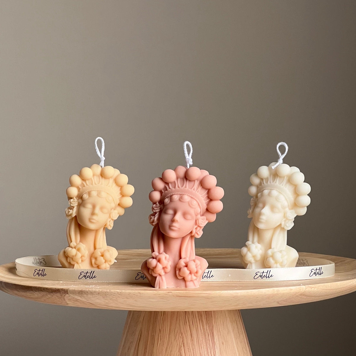 Bougie buste de femme en cire de soya faite à la main | Décoration pour la maison