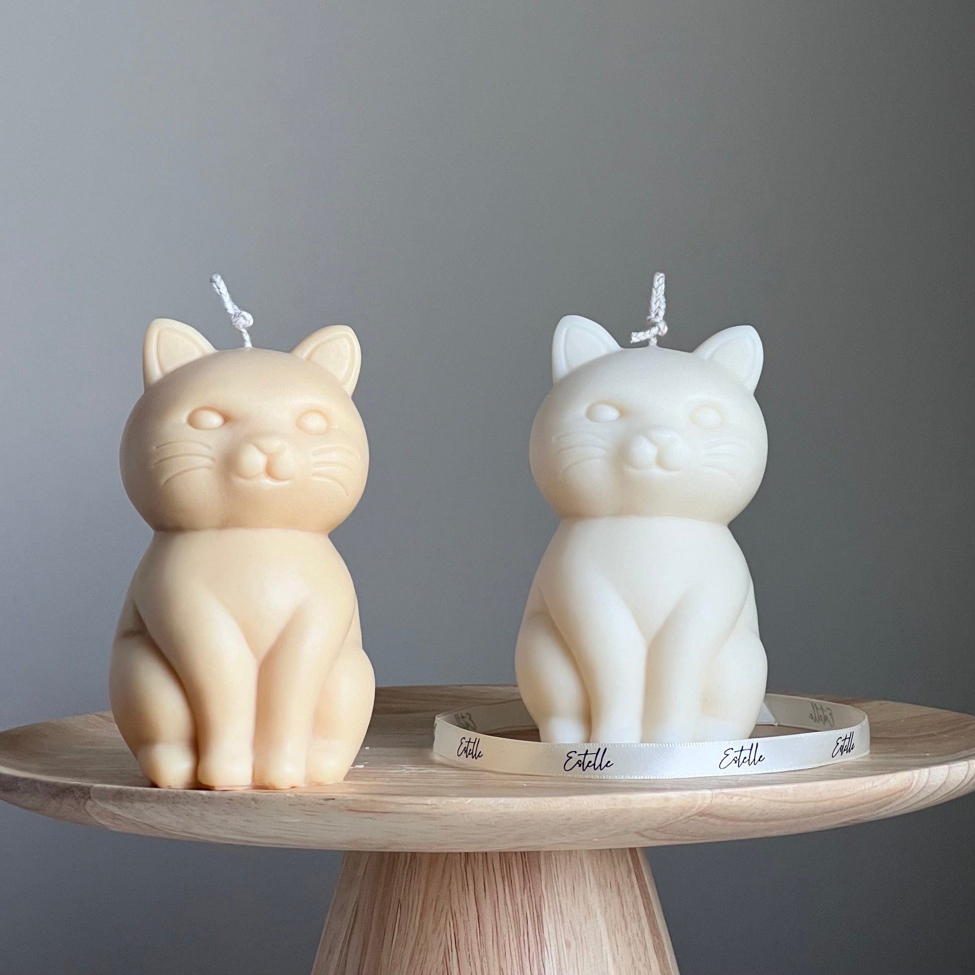 Handmade Soy Wax Cat Candle: Sculptural Home Decor Gift