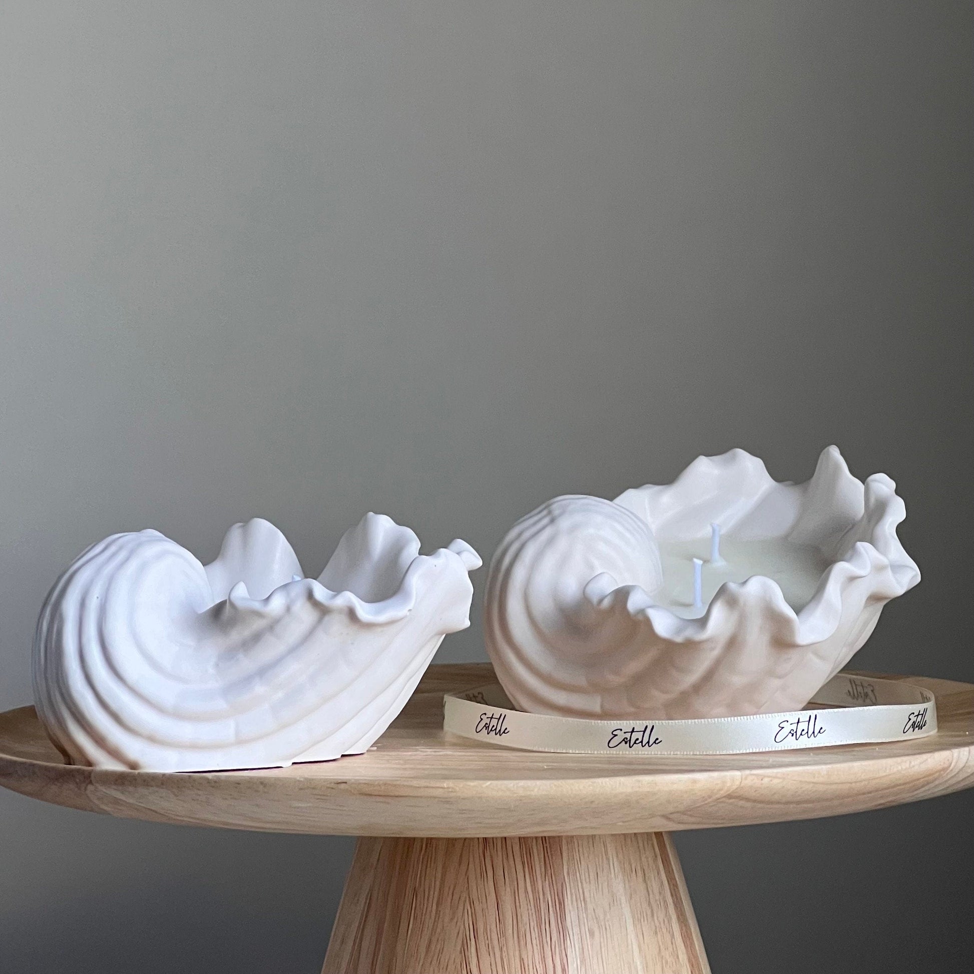 Conch Shell Soy Wax Candle | Jesmonite Vessel, Handmade