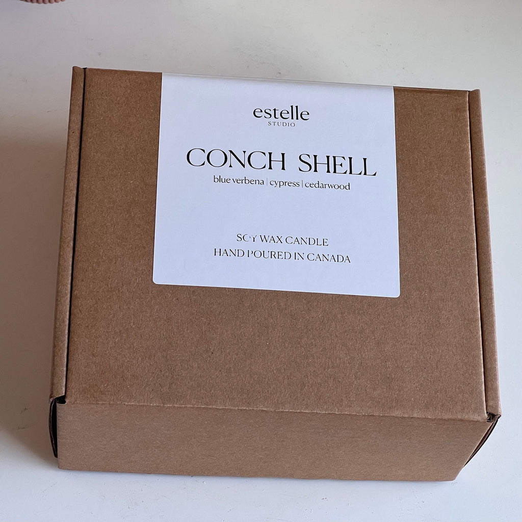 Conch Shell Soy Wax Candle | Jesmonite Vessel, Handmade