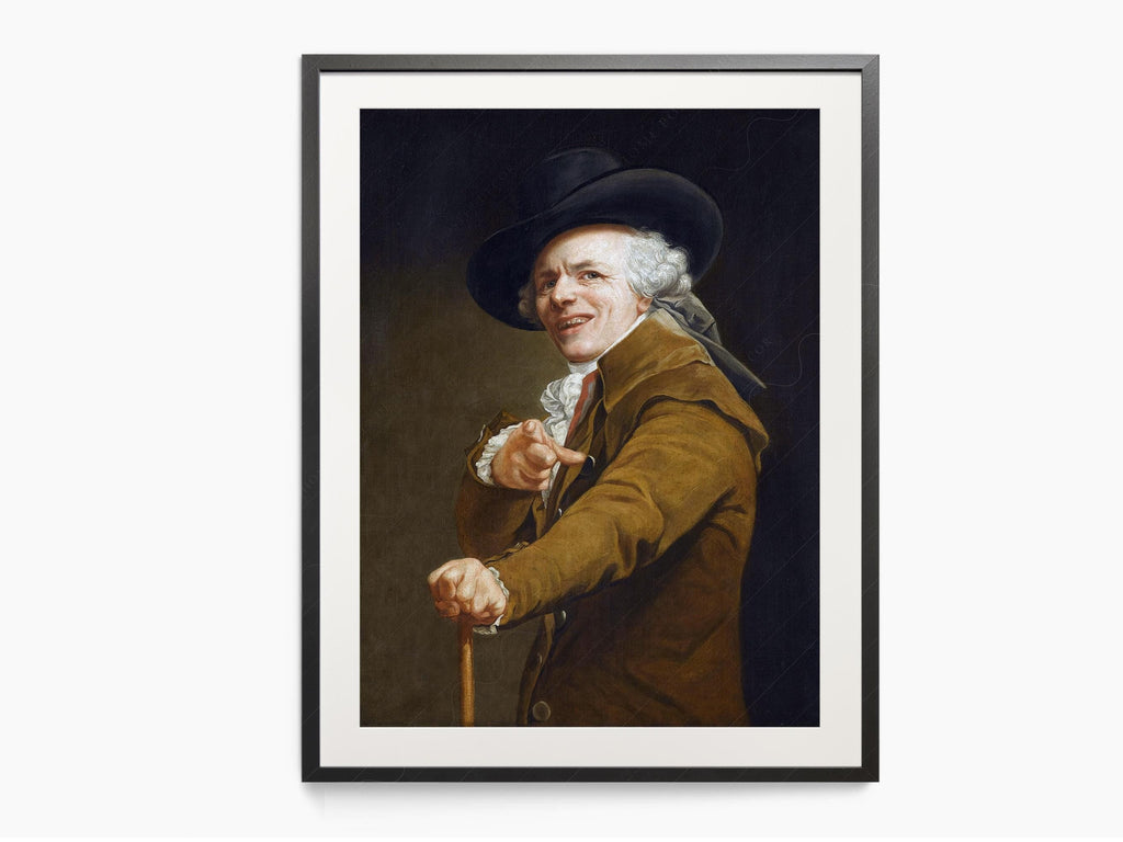 Joseph Ducreux Self-Portrait with a Mocking Face Print – Funny Classic Art