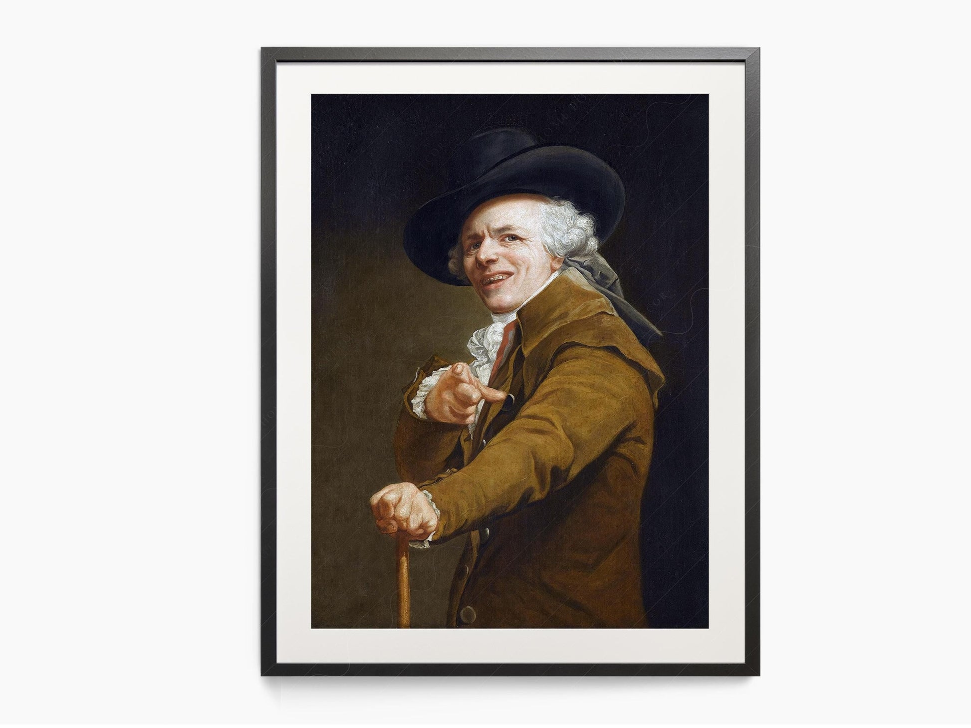 Joseph Ducreux Self-Portrait with a Mocking Face Print – Funny Classic Art