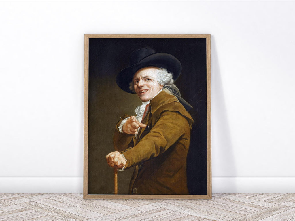 Joseph Ducreux Self-Portrait with a Mocking Face Print – Funny Classic Art