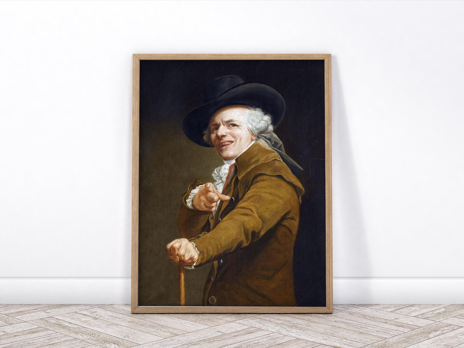 Joseph Ducreux Self-Portrait with a Mocking Face Print – Funny Classic Art