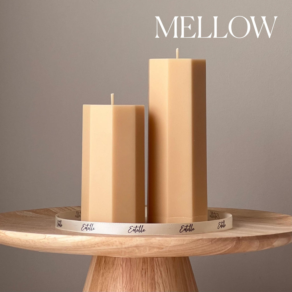 Hexagon Pillar Soy Wax Candle Set | Unscented Decorative Candles