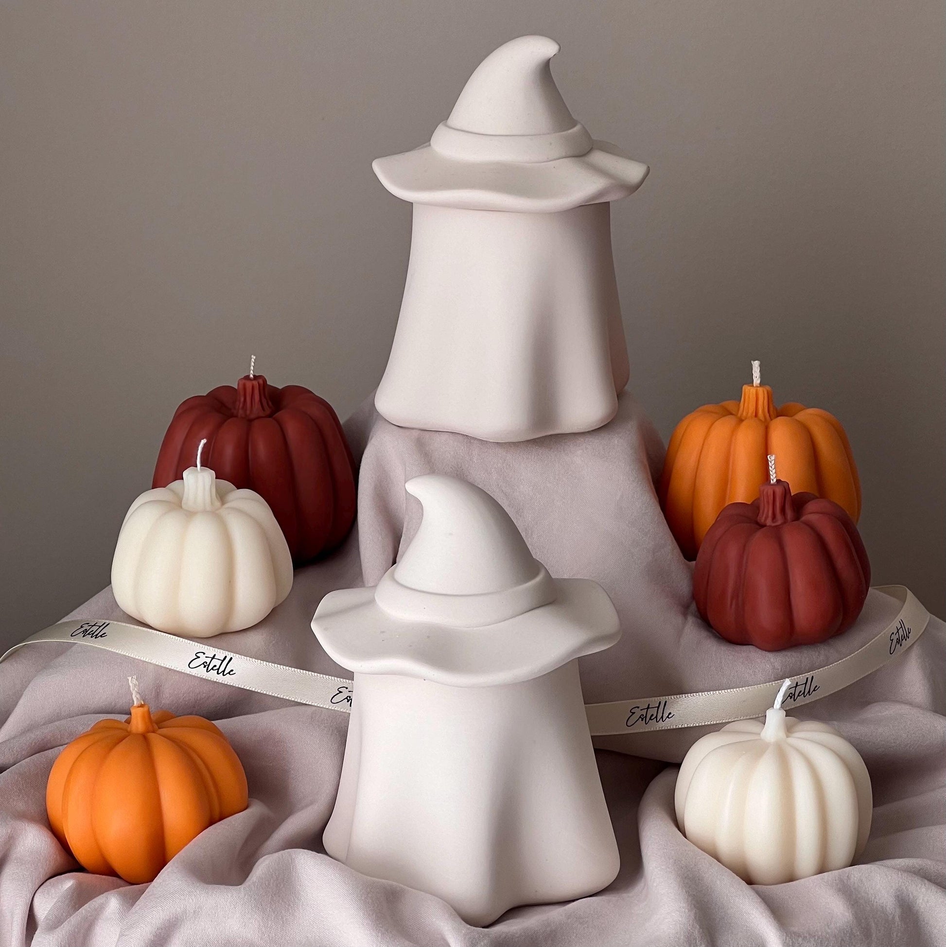 Ghost Jar Soy Candle: Handmade Jesmonite Vessel, Autumn Scent