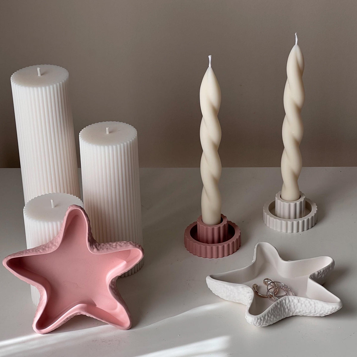 Starfish Jesmonite Jewelry Dish: Scandi Home Decor Tray
