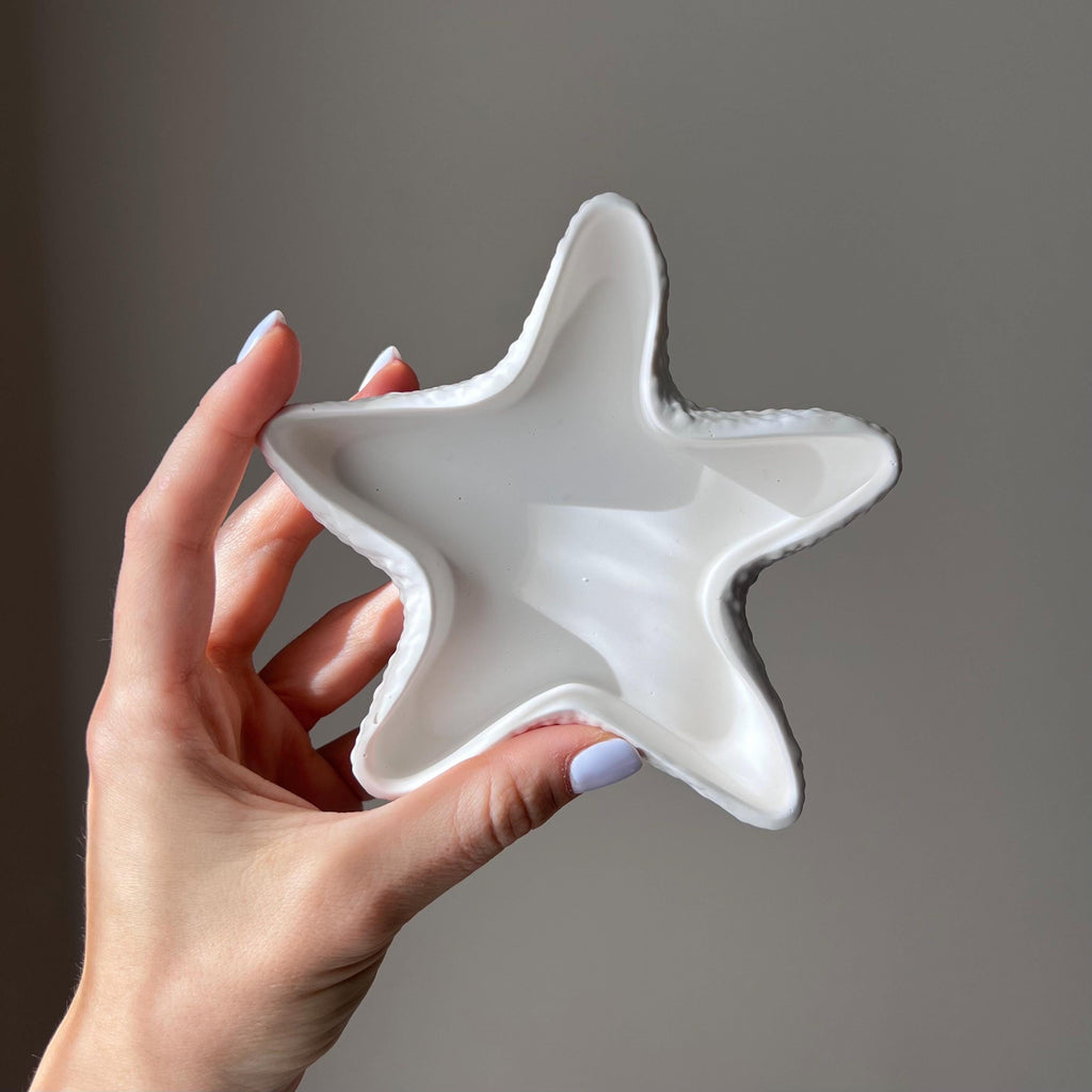Starfish Jesmonite Jewelry Dish: Scandi Home Decor Tray
