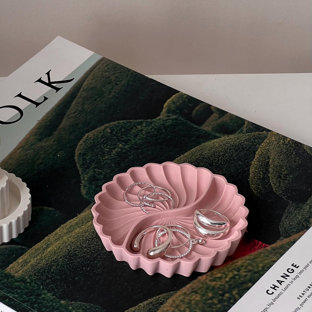 Geometric Jesmonite Trinket Tray: Scandi Jewelry Dish