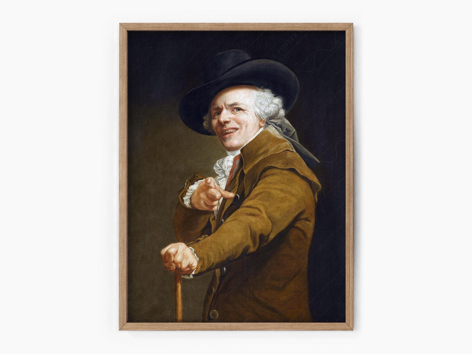 Joseph Ducreux Self-Portrait with a Mocking Face Print – Funny Classic Art