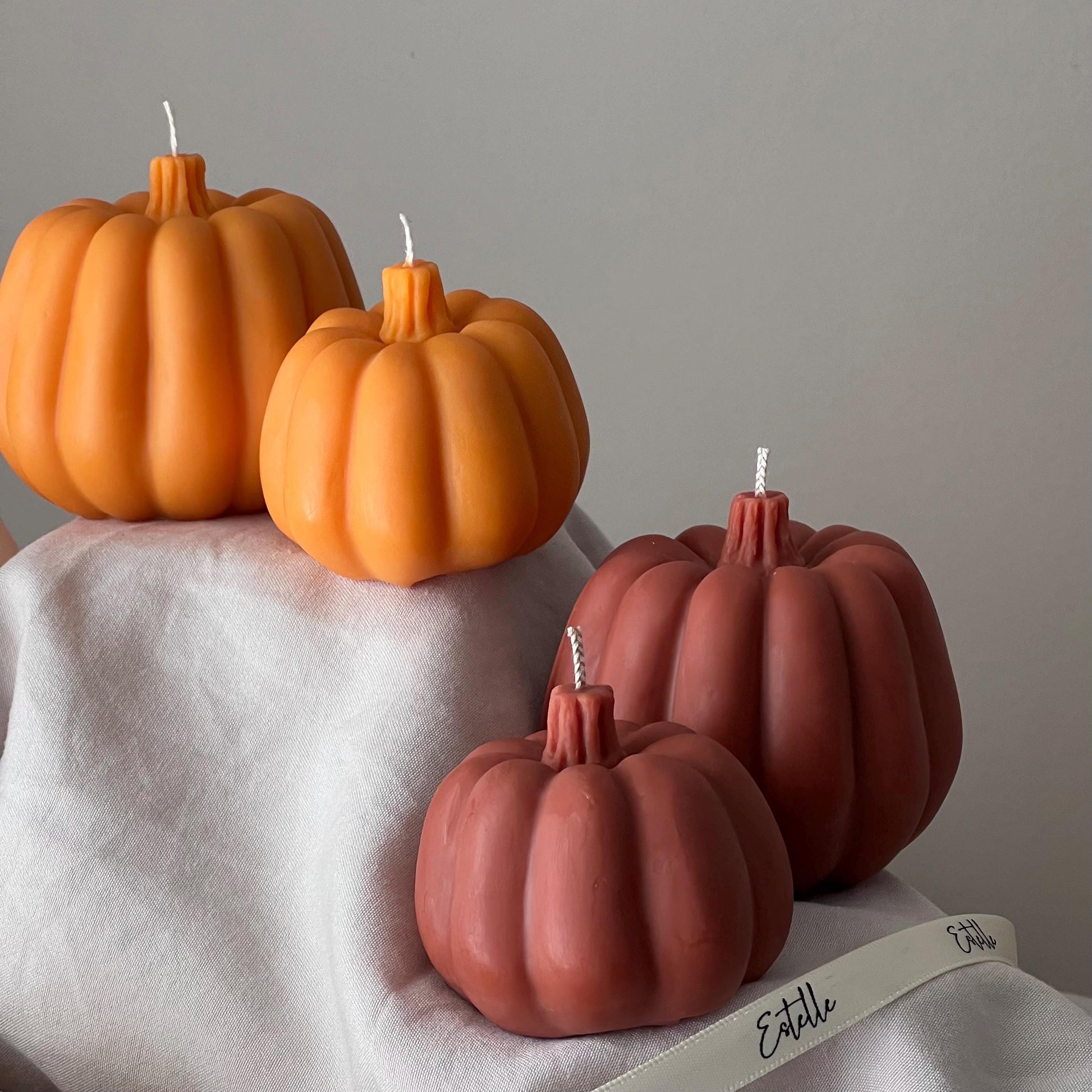 Handmade Pumpkin Soy Wax Candle Set: Autumn Home Decor